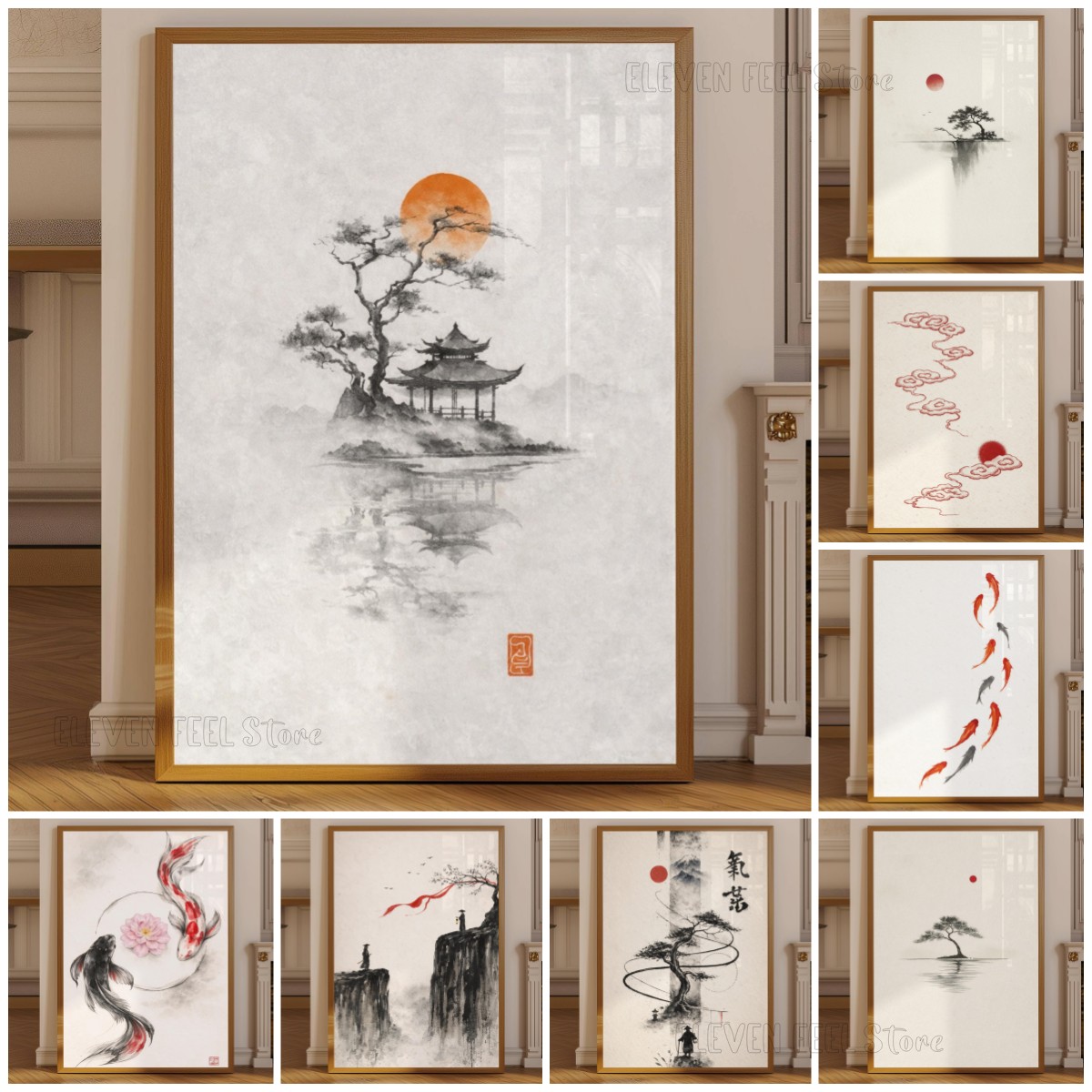 Japanese Minimalist Lifestyle - Постер с изображением японского дерева-чернильника в
